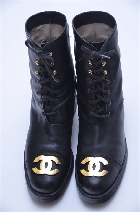 vintage chanel heel|vintage chanel combat boots.